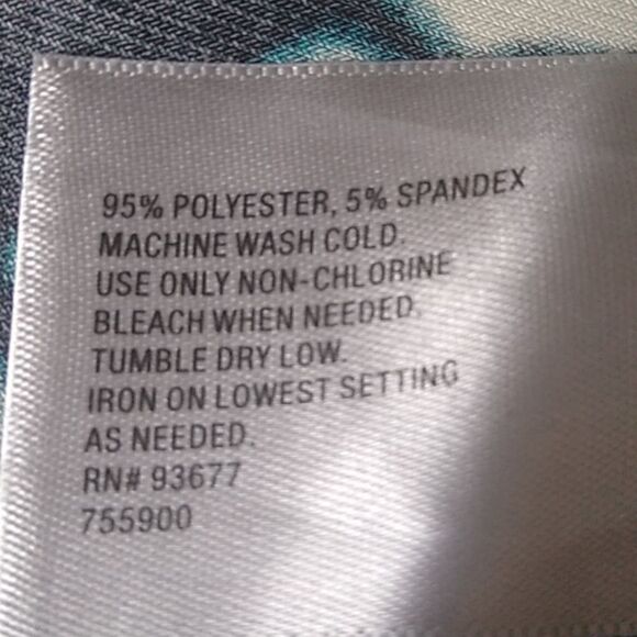 WORTHINGTON Stretch Drape Neck Sexy Blue/Green/Black/White Floral Top XL - Picture 8 of 8